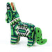 Huichol Beaded Donkey Wixarika Wood Carving Art (Green) - CEMCUI