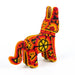 Huichol Beaded Donkey Wixarika Wood Carving Art (Orange) - CEMCUI