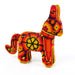 Huichol Beaded Donkey Wixarika Wood Carving Art (Orange) - CEMCUI