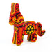 Huichol Beaded Donkey Wixarika Wood Carving Art (Orange) - CEMCUI