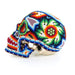 Huichol Beaded Human Skull Mexican Dia De Los Muertos Folk Bead Art - CEMCUI