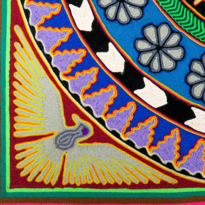 Huichol Yarn Painting (24" x 24") Mexican Indigenous Art - CEMCUI