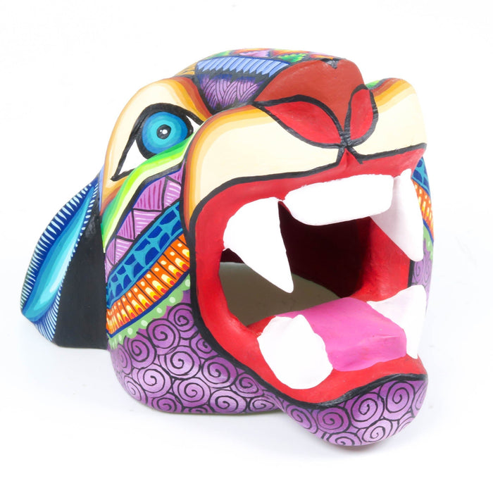 Jaguar Head - Oaxacan Alebrije Wood Carving - CEMCUI