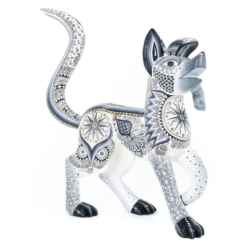 Large Elegant Dog (White) - Oaxacan Alebrije Wood Carving - CEMCUI