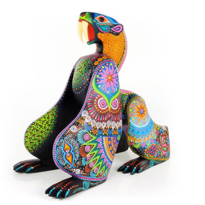 Large Fierce Bear - Oaxacan Alebrije Wood Carving - CEMCUI