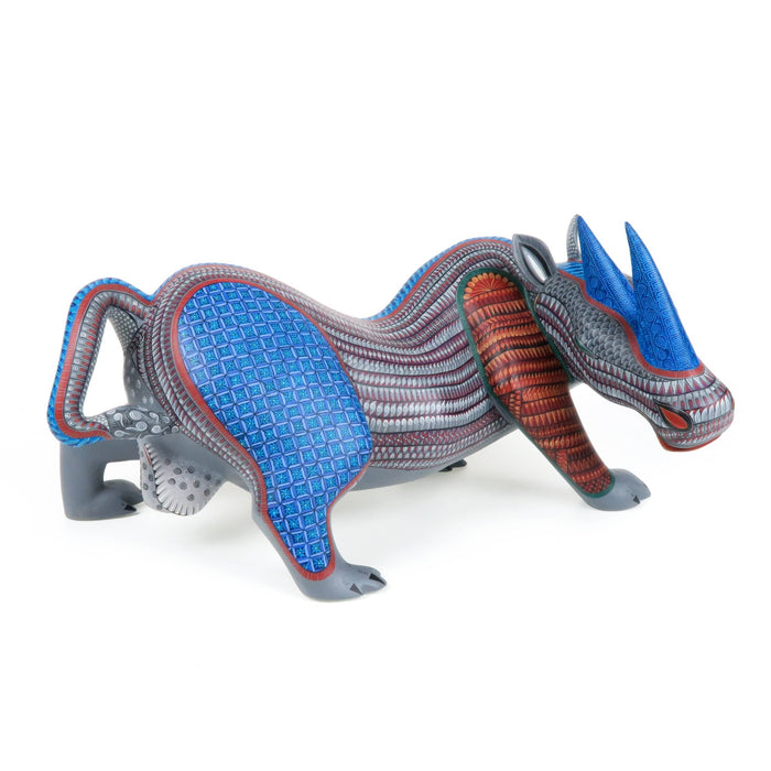 Large Rhinoceros - Oaxacan Alebrije Wood Carving - Nestor Melchor - CEMCUI