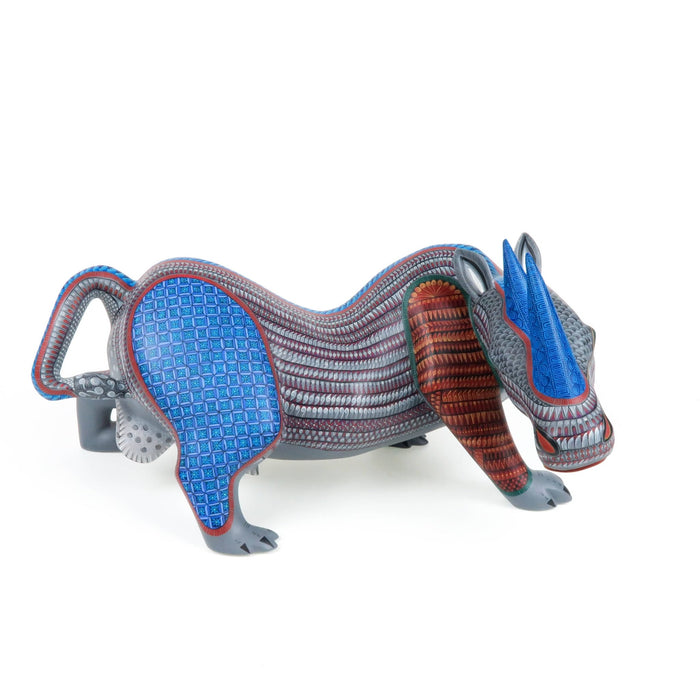 Large Rhinoceros - Oaxacan Alebrije Wood Carving - Nestor Melchor - CEMCUI