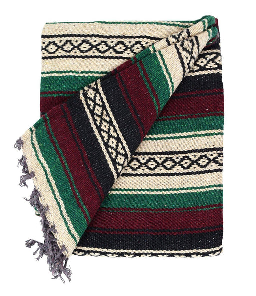 Maroon & Green Mexican Super Falsa Blanket - CEMCUI