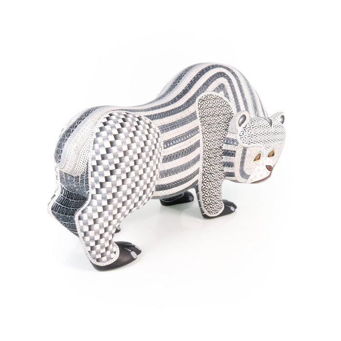 Masterpiece Black & White Bear - Oaxacan Alebrije Wood Carving - CEMCUI