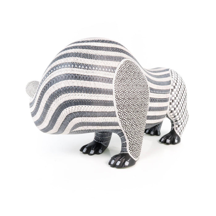 Masterpiece Black & White Bear - Oaxacan Alebrije Wood Carving - CEMCUI