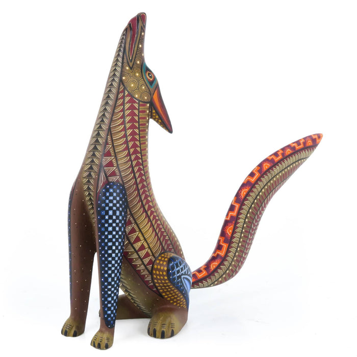 Masterpiece Brown Coyote - Oaxacan Alebrije Wood Carving - CEMCUI