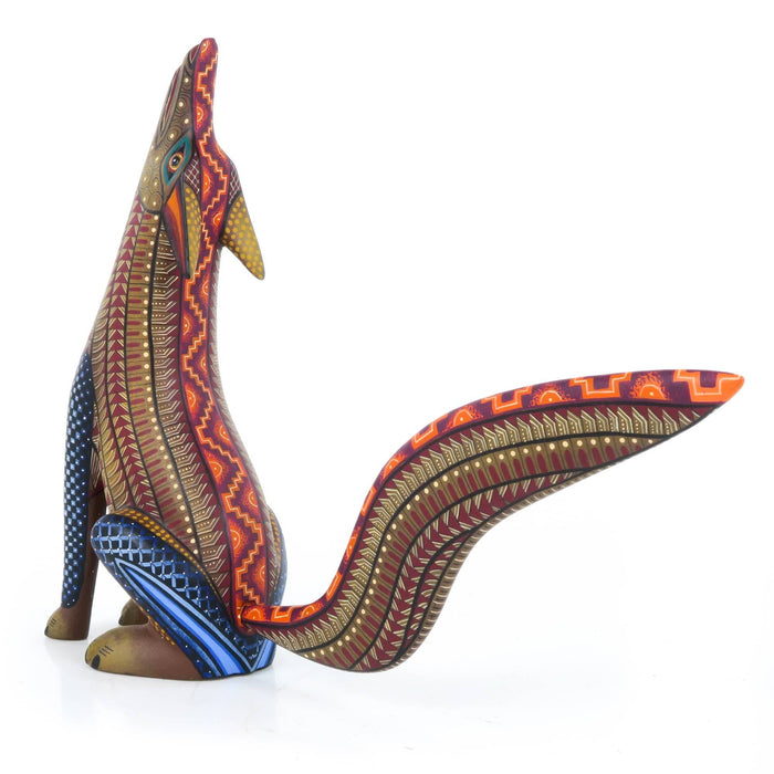 Masterpiece Brown Coyote - Oaxacan Alebrije Wood Carving - CEMCUI