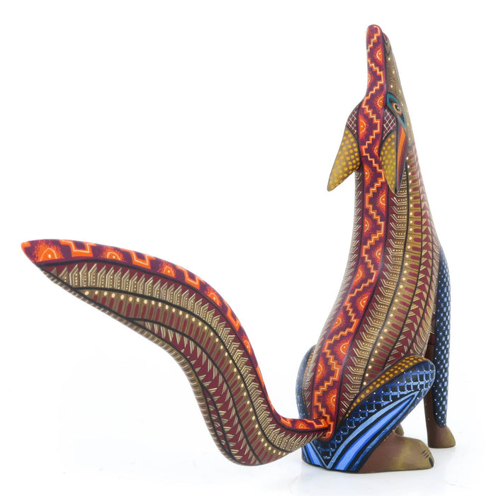 Masterpiece Brown Coyote - Oaxacan Alebrije Wood Carving - CEMCUI