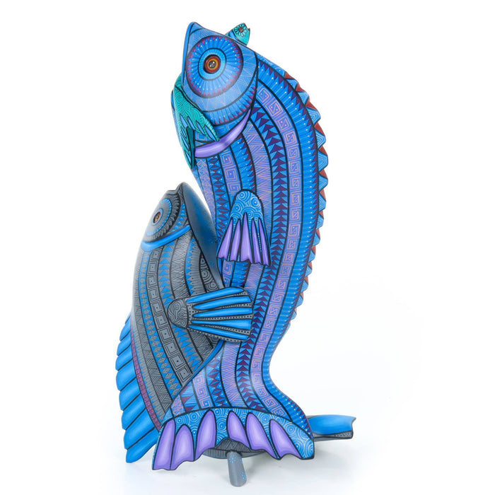 Masterpiece Dancing Fishes - Oaxacan Alebrije Wood Carving - CEMCUI