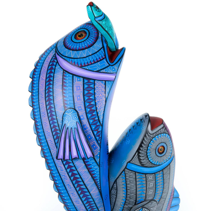 Masterpiece Dancing Fishes - Oaxacan Alebrije Wood Carving - CEMCUI