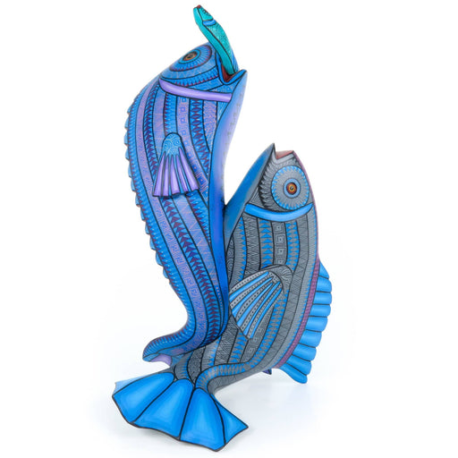 Masterpiece Dancing Fishes - Oaxacan Alebrije Wood Carving - CEMCUI