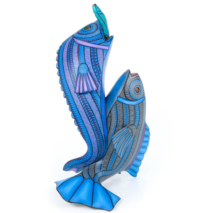 Masterpiece Dancing Fishes - Oaxacan Alebrije Wood Carving - CEMCUI