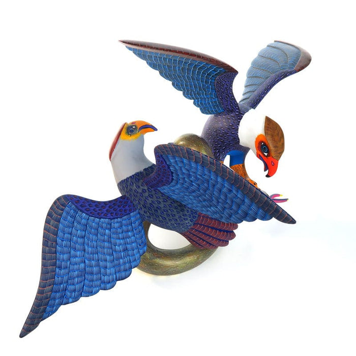 Masterpiece Eagles & Serpent - Oaxacan Alebrije Wood Carving - CEMCUI