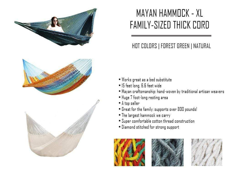 Mayan Hammock - XL Family - sized Thick Cord - CEMCUI