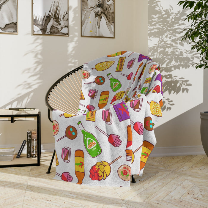 Mexican candies Blanket for Mexican friend, Mexican snack lover. Funny Mexican blanket. - CEMCUI