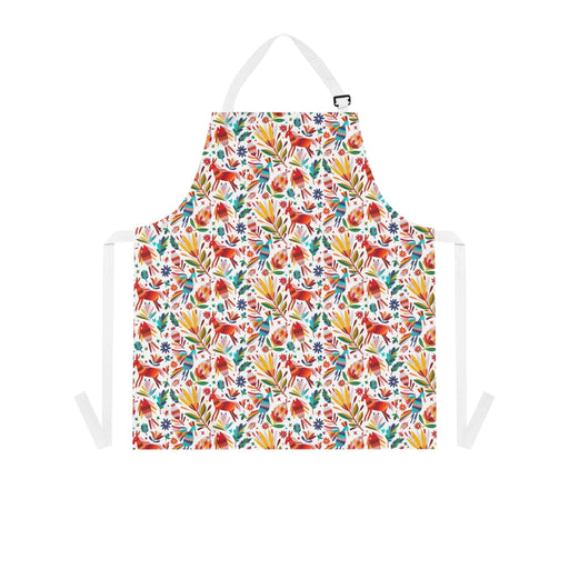 Mexican folk Apron with Otomi art for Mexican mom, Mexican food lover or Mexican chef. Gift for comadre or Tia. Mother’s Day gift ideas - CEMCUI