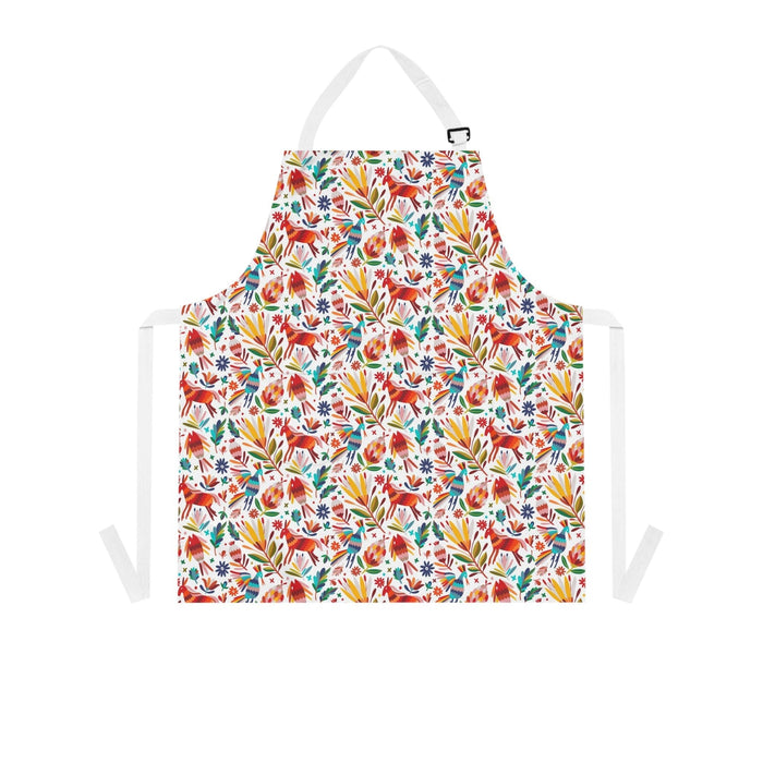 Mexican folk Apron with Otomi art for Mexican mom, Mexican food lover or Mexican chef. Gift for comadre or Tia. Mother’s Day gift ideas - CEMCUI