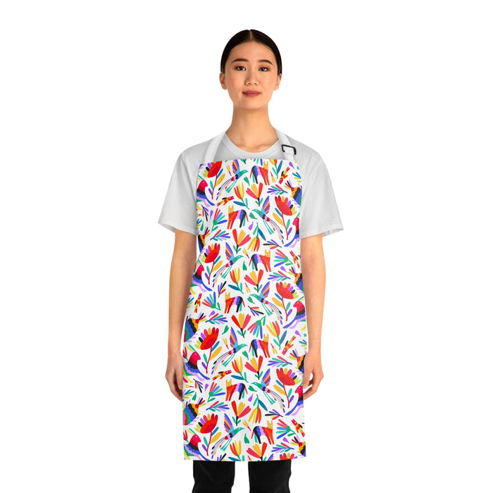 Mexican folk art Apron with colorful Otomi art. Mexican apron for Mexican mom or Mexican food lover. - CEMCUI