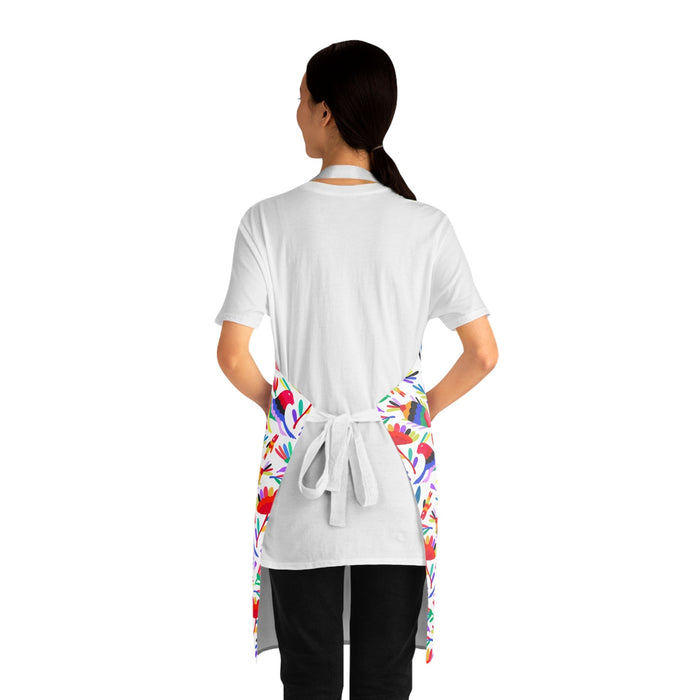 Mexican folk art Apron with colorful Otomi art. Mexican apron for Mexican mom or Mexican food lover. - CEMCUI