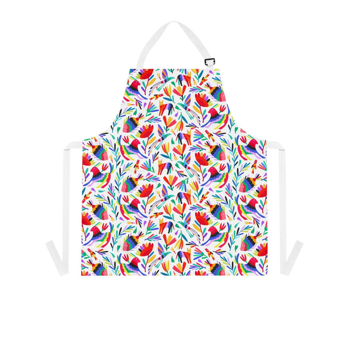 Mexican folk art Apron with colorful Otomi art. Mexican apron for Mexican mom or Mexican food lover. - CEMCUI