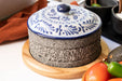 Mexican Volcanic Stone Molcajete Yolia 8 inches with Talavera Lid - CEMCUI