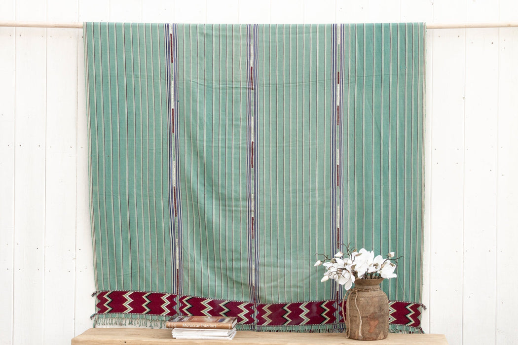 Mid - Century Sea foam Green Mayan Coverlet - CEMCUI