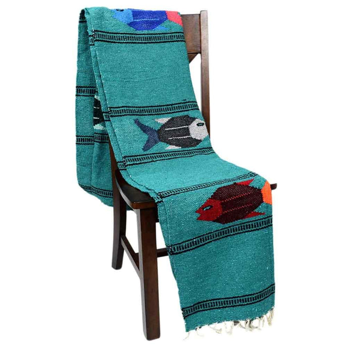 Midnight Teal Baja Fish Yoga Blanket - CEMCUI