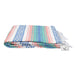 Mint, Blue & Coral Peach Mexican Falsa Blanket - CEMCUI