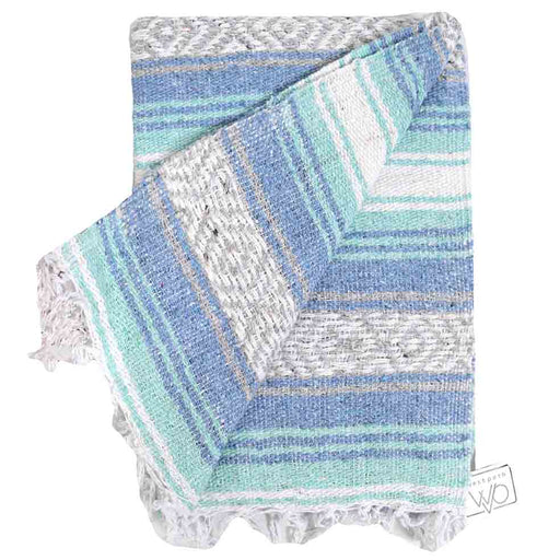 Mint Blue Ocean Mexican Falsa Yoga Blanket - CEMCUI