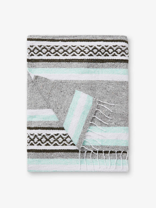 Mint & Gray Cabo Mexican Blanket - CEMCUI