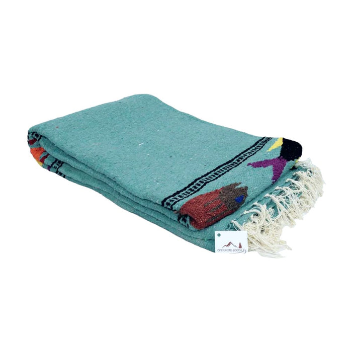 Mint Green Fish Baja Yoga Blanket - CEMCUI