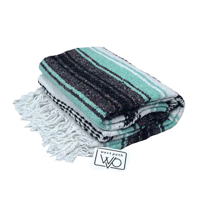 Mint & Grey Mexican Falsa Yoga Blanket - CEMCUI