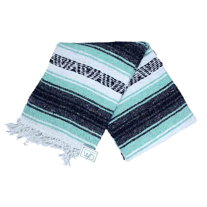 Mint & Grey Mexican Falsa Yoga Blanket - CEMCUI