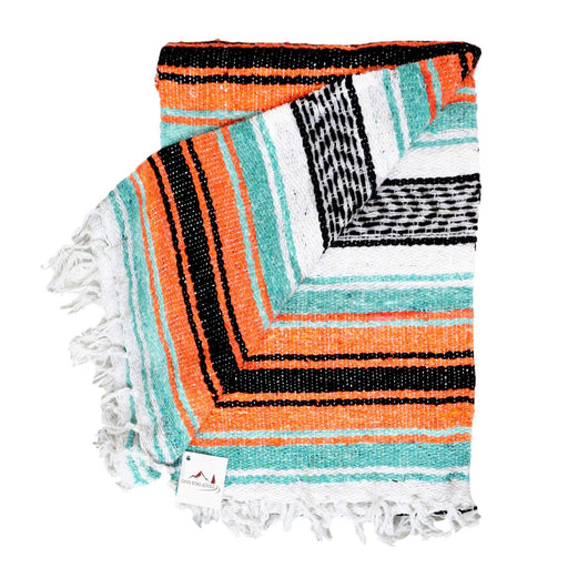 Mint & Orange Mexican Falsa Yoga Blanket - CEMCUI