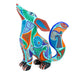 Modern Turquoise Coyote - Oaxacan Alebrije Wood Carving - CEMCUI