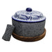 Molcajete Chilmamolli 10 in with wooden base and talavera lid - CEMCUI