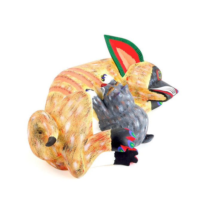 Mother Dog with Pup - Oaxacan Alebrije Wood Carving - CEMCUI