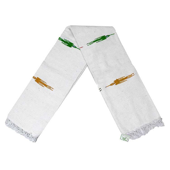 Namaste White Baja Thunderbird Yoga Blanket - CEMCUI