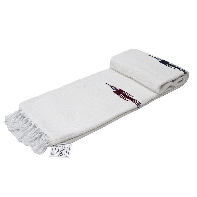 Namaste White Baja Thunderbird Yoga Blanket - CEMCUI