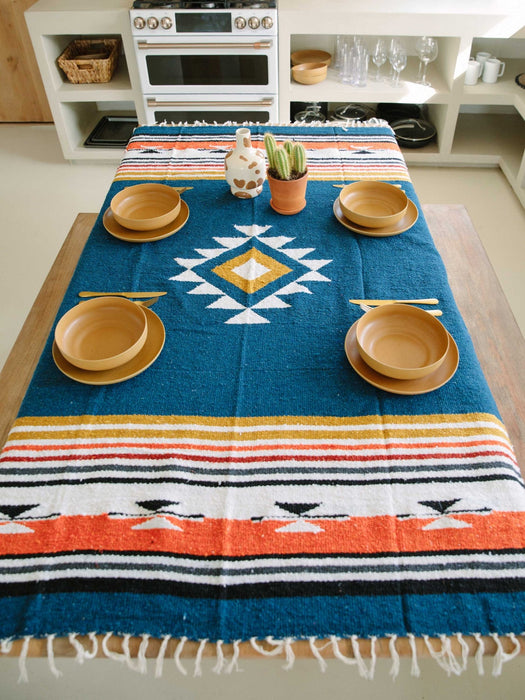 Navy Baja Mexican Blanket - CEMCUI