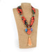 Oaxacan Alebrije Wood Carving Heart & Flowers Necklace - CEMCUI