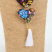 Oaxacan Alebrije Wood Carving Heart & Flowers Necklace - CEMCUI