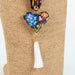 Oaxacan Alebrije Wood Carving Heart & Flowers Necklace - CEMCUI