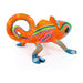 Orange Chameleon Oaxacan Alebrije Wood Carving Mexican Folk Art Sculpture - CEMCUI