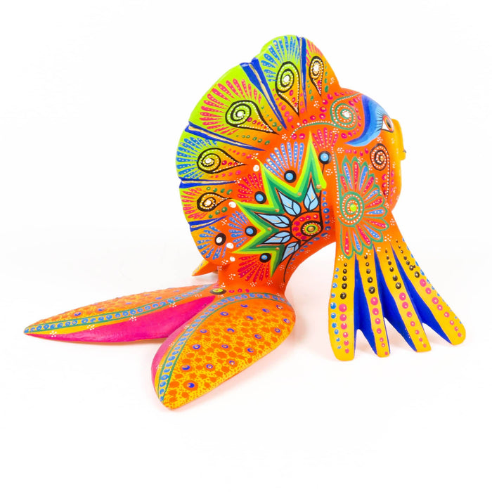 Orange Fish - Oaxacan Alebrije Wood Carving - CEMCUI